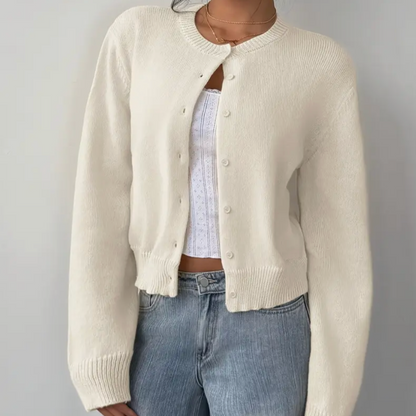 Kvinders Cardigan med Beskårne Knapper 1