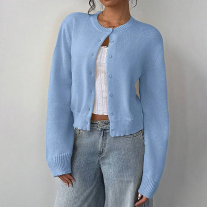 Kvinders Cardigan med Beskårne Knapper 11