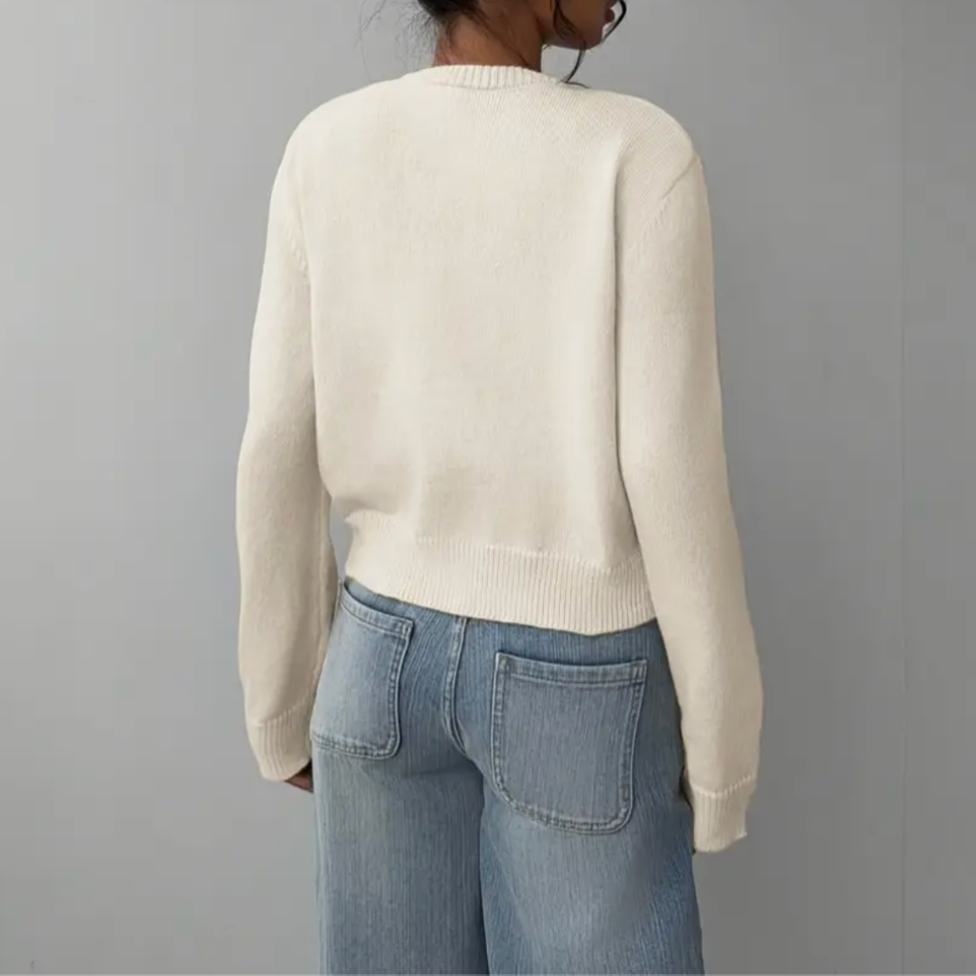 Kvinders Cardigan med Beskårne Knapper 3