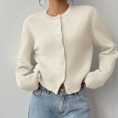 Kvinders Cardigan med Beskårne Knapper 4