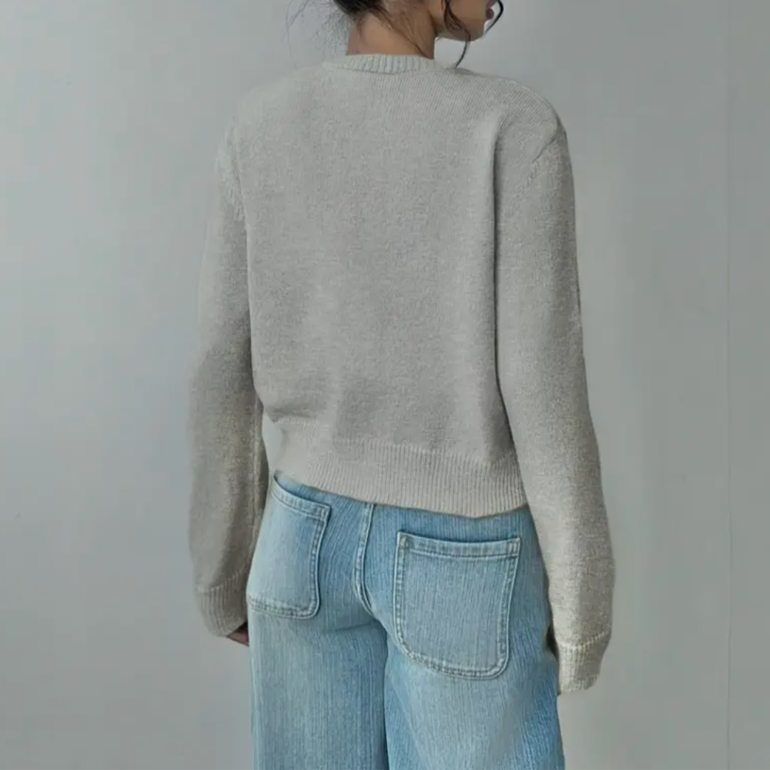 Kvinders Cardigan med Beskårne Knapper 7