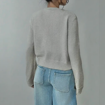 Kvinders Cardigan med Beskårne Knapper 7