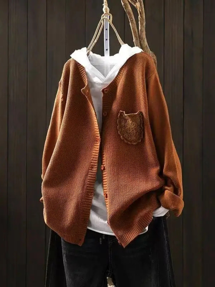 Kvinders Cardigan med Draperet Silhuet 3