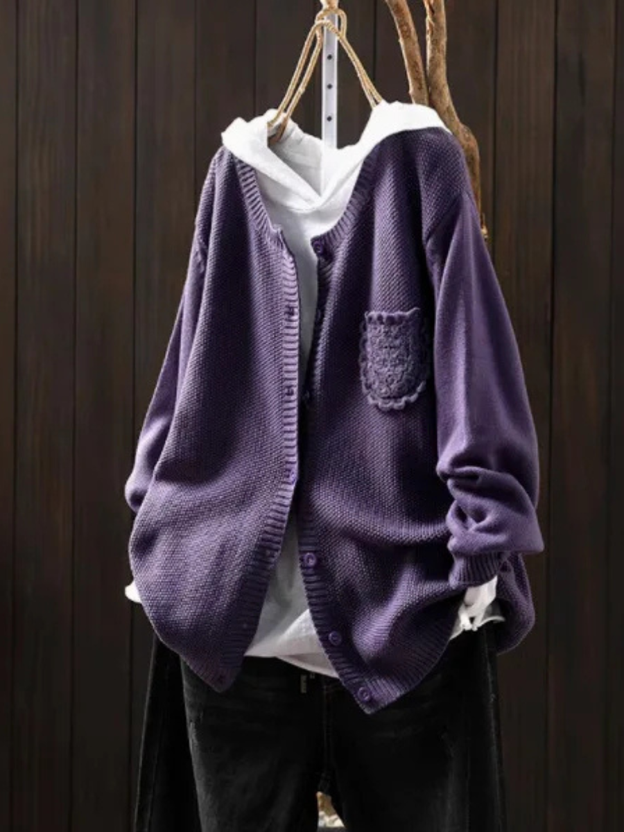 Kvinders Cardigan med Draperet Silhuet 7