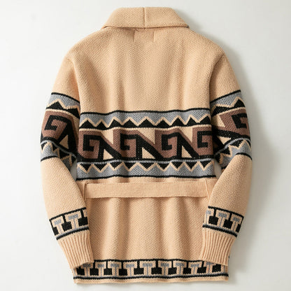 Kvinders Cardigan med Geometrisk Mønster 1
