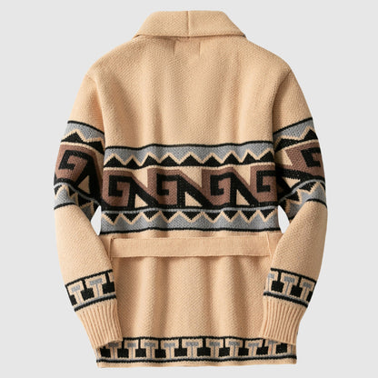 Kvinders Cardigan med Geometrisk Mønster 2