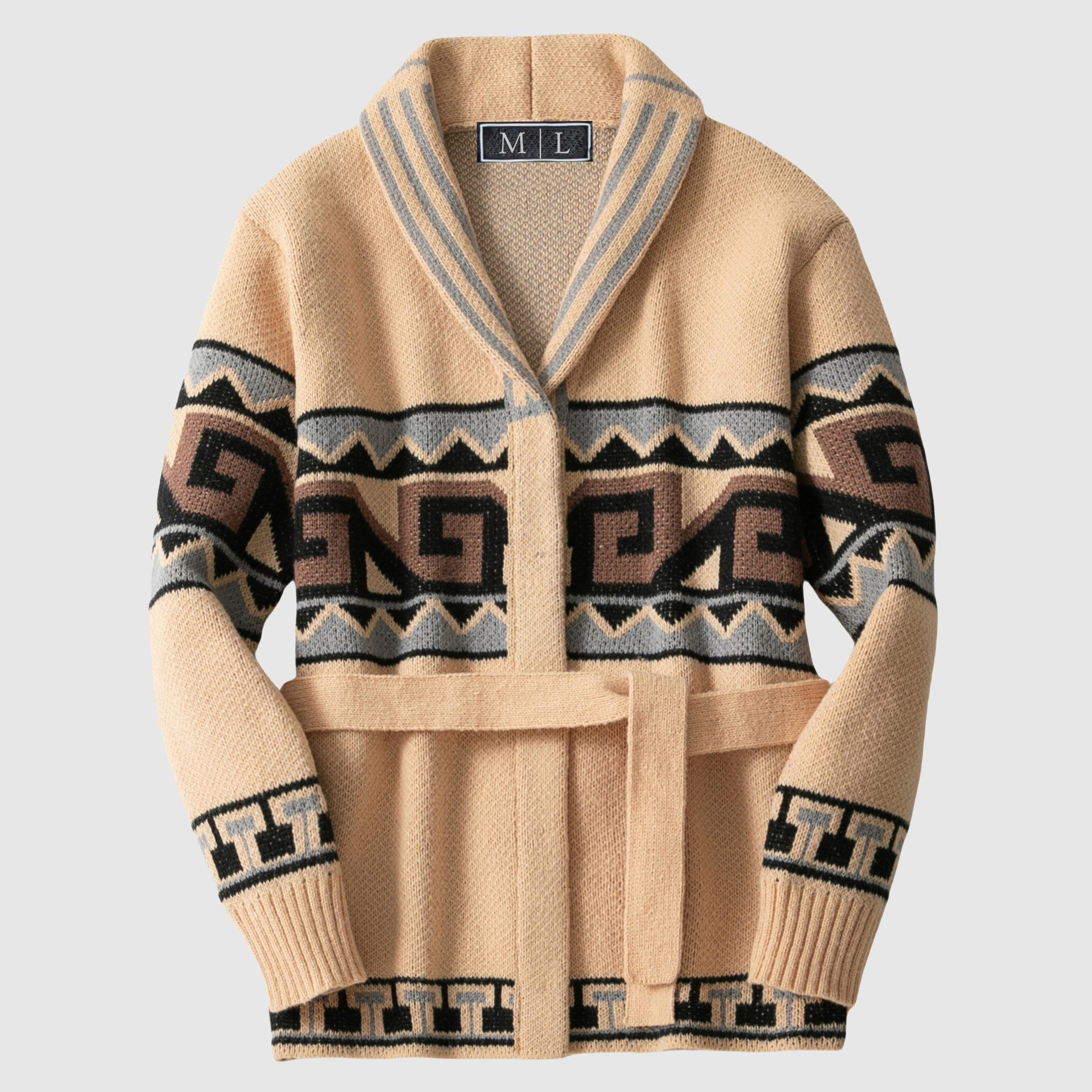 Kvinders Cardigan med Geometrisk Mønster 3