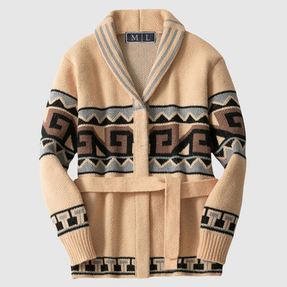 Kvinders Cardigan med Geometrisk Mønster 3