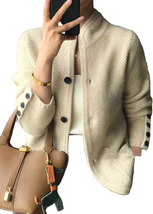 Kvinders Cardigan med Høj Krave og Knapper Casual 0