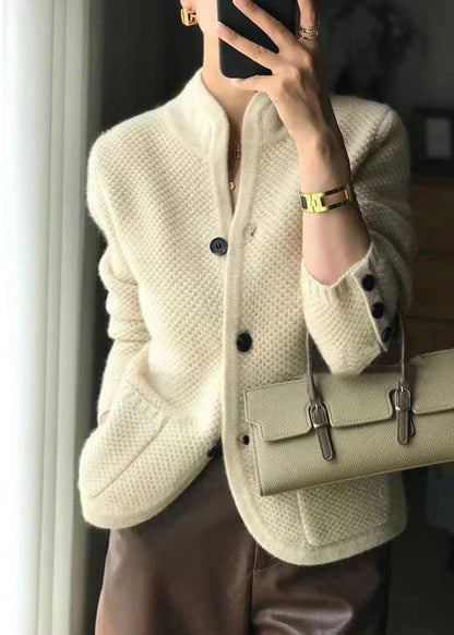Kvinders Cardigan med Høj Krave og Knapper Casual 1