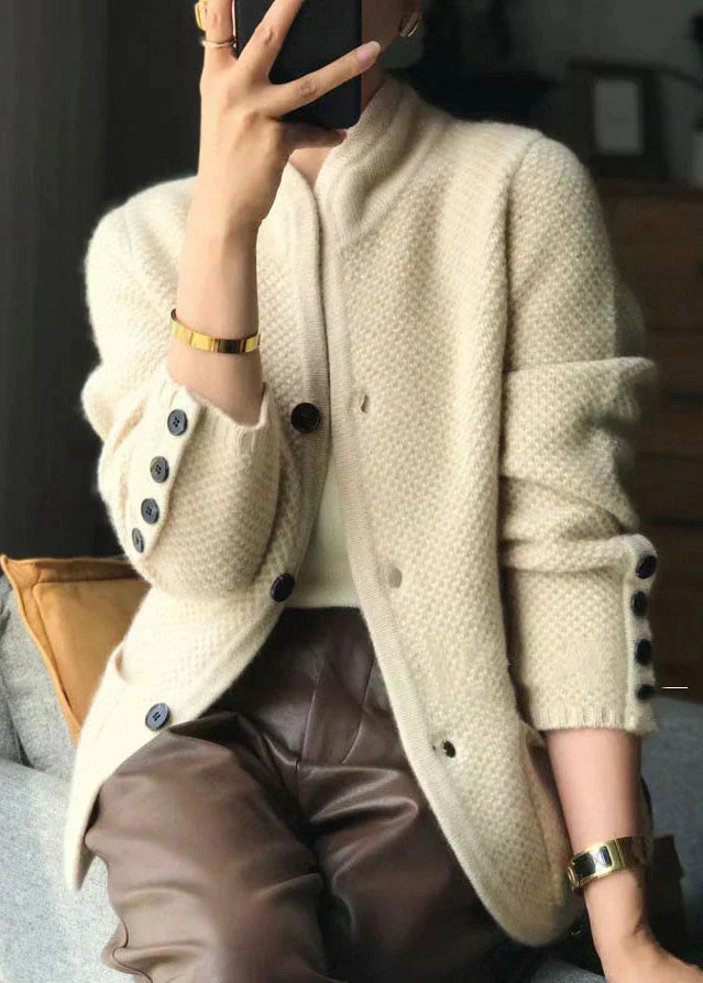 Kvinders Cardigan med Høj Krave og Knapper Casual 2