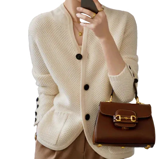 Kvinders Cardigan med Klassisk Design 0