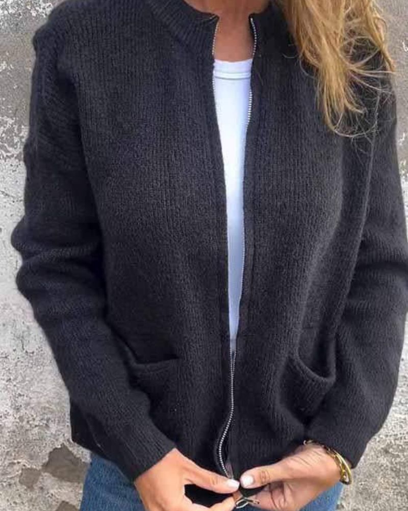 Kvinders Cardigan med Lynlås og Moderne Stil 3