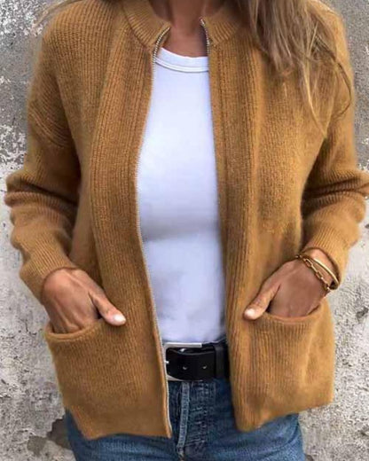 Kvinders Cardigan med Lynlås og Moderne Stil 4