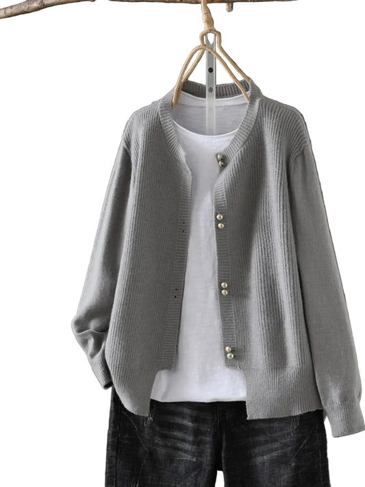Kvinders Cardigan med Perleknapper 0