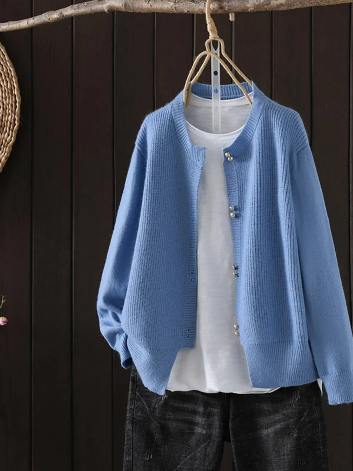 Kvinders Cardigan med Perleknapper 1