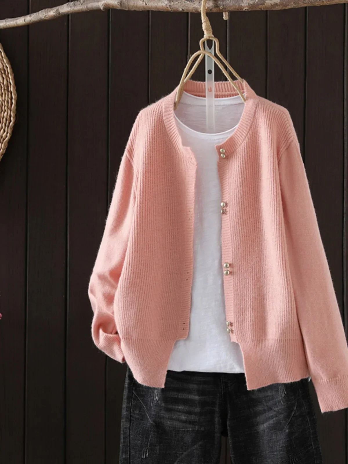 Kvinders Cardigan med Perleknapper 2