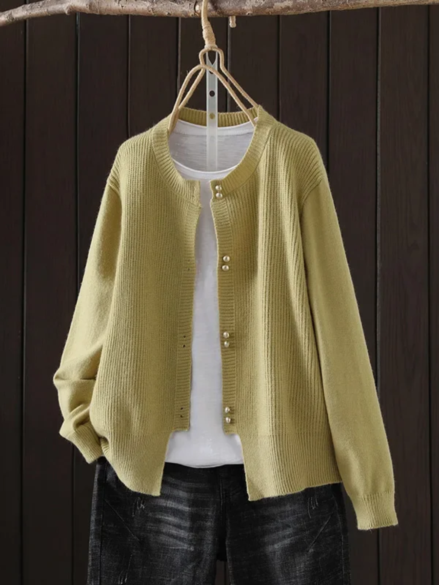 Kvinders Cardigan med Perleknapper 5