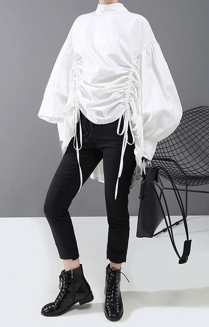 Kvinders Casual Bluse med Lanterneærmer 1