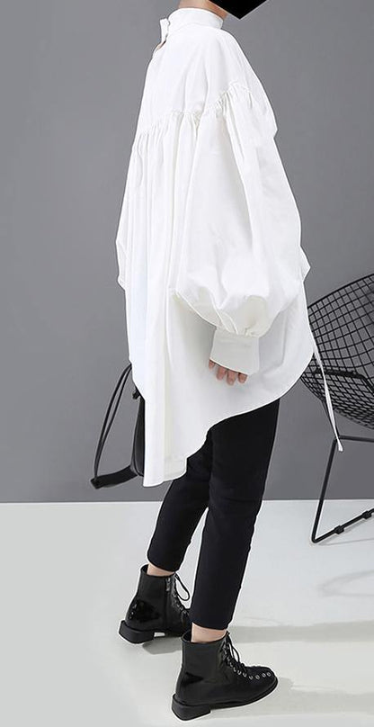 Kvinders Casual Bluse med Lanterneærmer 4