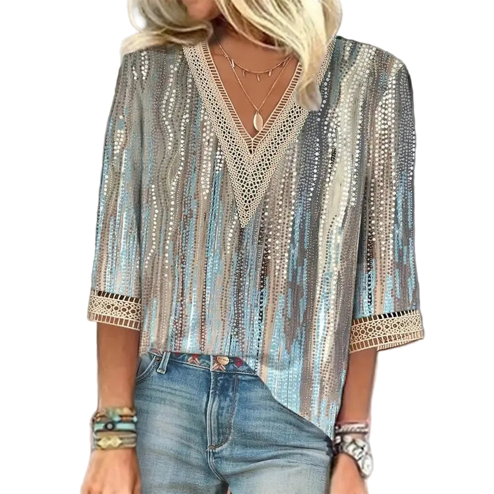 Kvinders Casual Bluse med V-hals 0