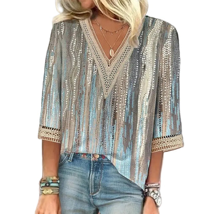 Kvinders Casual Bluse med V-hals 0