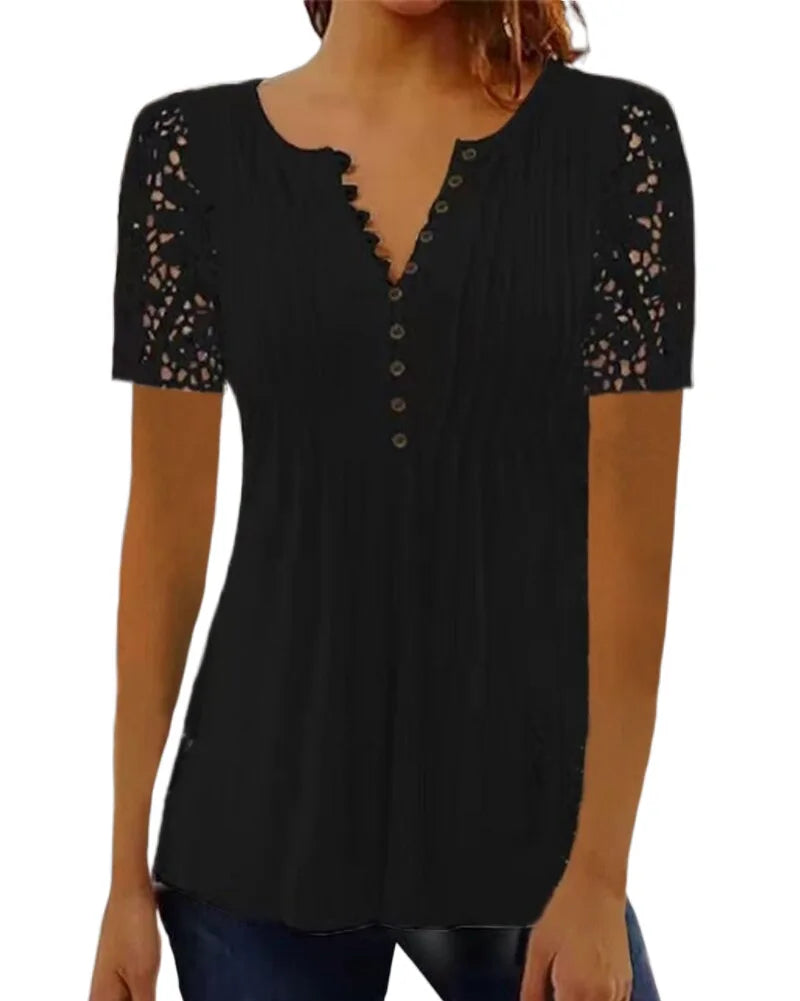 Kvinders Casual Bluse med V-hals 1