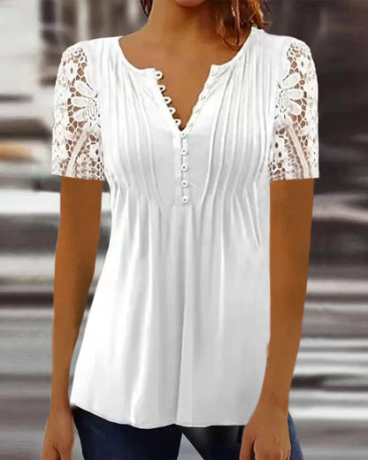 Kvinders Casual Bluse med V-hals 11