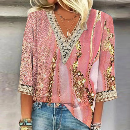 Kvinders Casual Bluse med V-hals 1