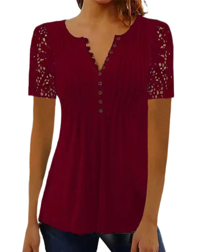 Kvinders Casual Bluse med V-hals 3