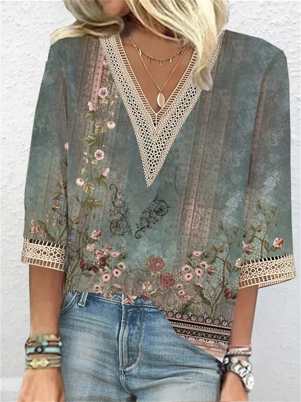 Kvinders Casual Bluse med V-hals 3