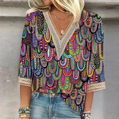 Kvinders Casual Bluse med V-hals 4