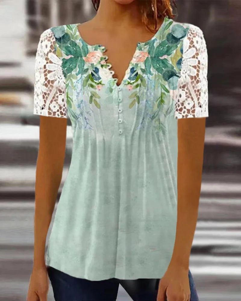 Kvinders Casual Bluse med V-hals 9