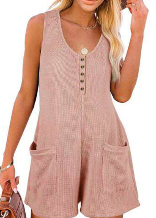 Kvinders Casual Jumpsuit Med Lommedetaljer 0