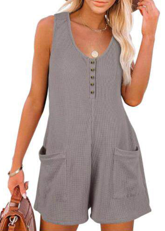 Kvinders Casual Jumpsuit Med Lommedetaljer 1