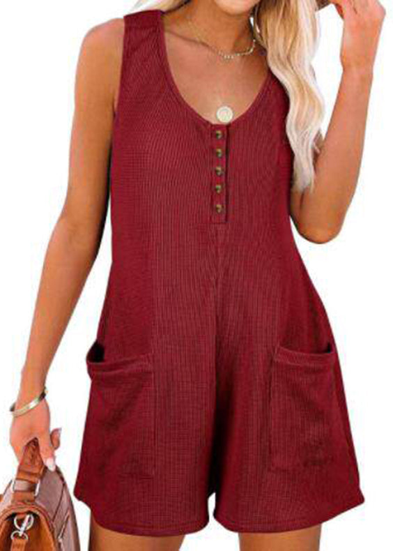 Kvinders Casual Jumpsuit Med Lommedetaljer 2