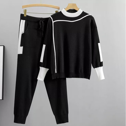 Kvinders Casual Lounge Sæt med Sweater og Bukser 3