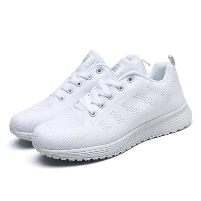 Kvinders Casual Sko Åndbar Mesh Flade Sneakers 7