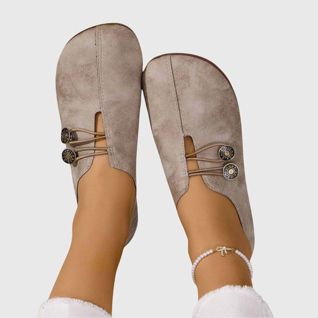Kvinders Casual Slip-On Flats med Knapdetalje 2