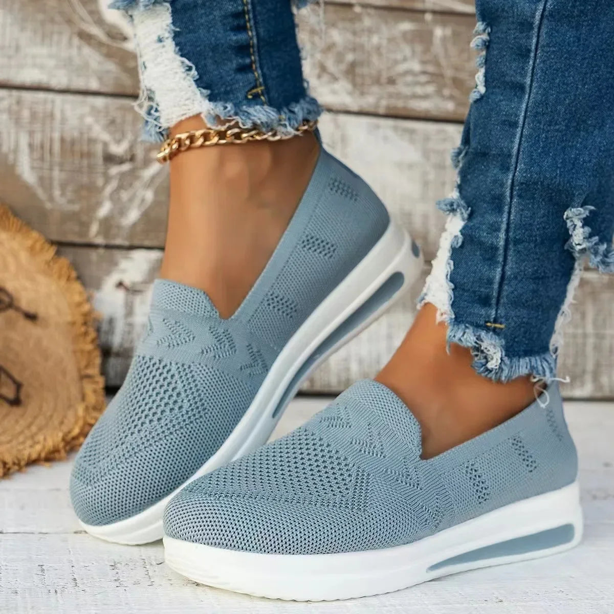 Kvinders Casual Sneakers Åndbar Strik Mesh 1