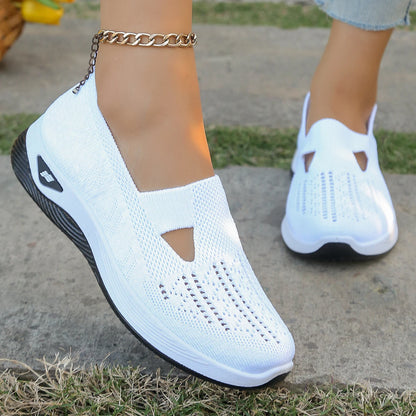 Kvinders Casual Sneakers Letvægts Åndbart Stof Flad Sål 16