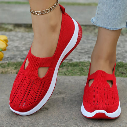 Kvinders Casual Sneakers Letvægts Åndbart Stof Flad Sål 3