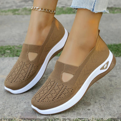 Kvinders Casual Sneakers Letvægts Åndbart Stof Flad Sål 8