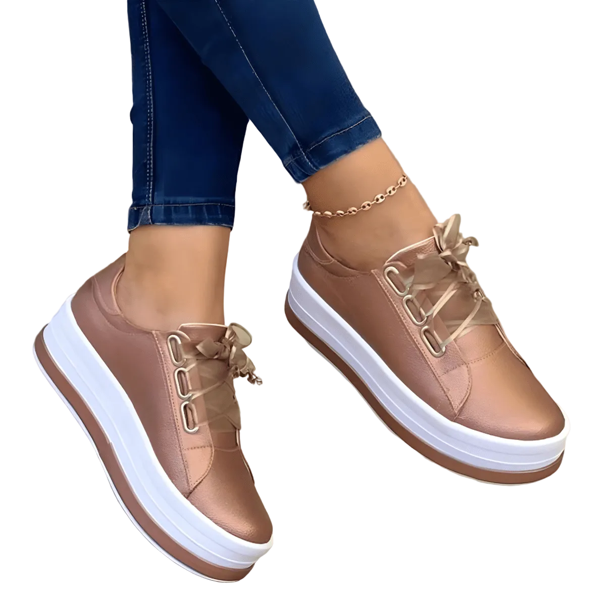 Kvinders Casual Sneakers med Forhøjet Sål 0
