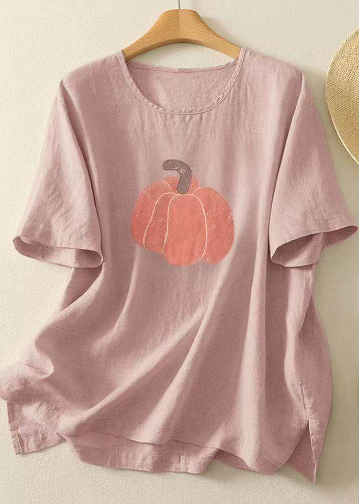Kvinders Casual T-shirt med O-hals og Print 1