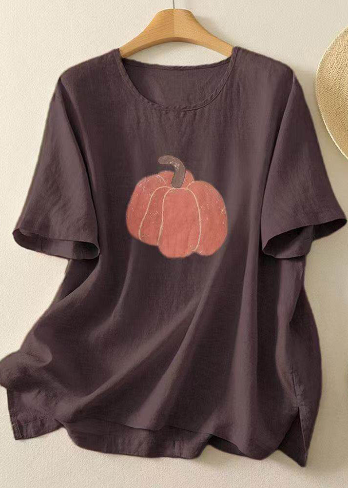 Kvinders Casual T-shirt med O-hals og Print 2