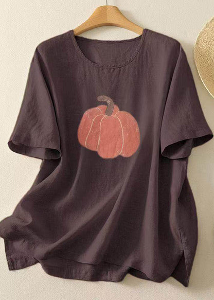 Kvinders Casual T-shirt med O-hals og Print 2