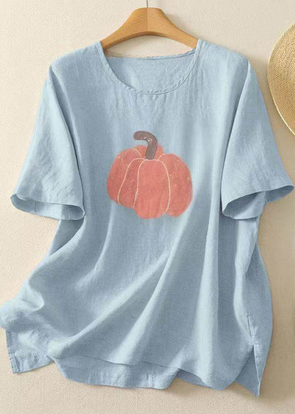 Kvinders Casual T-shirt med O-hals og Print 3