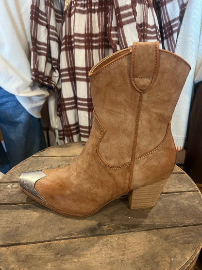 Kvinders Casual Western Støvler i Nude 1