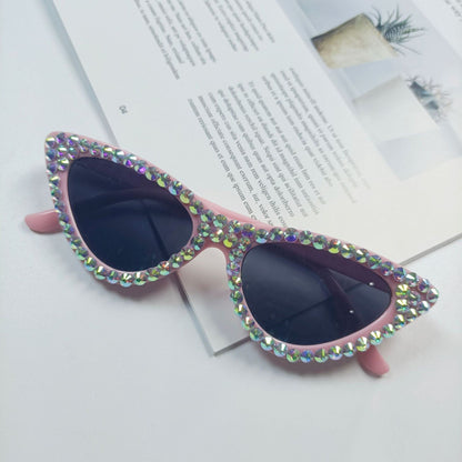 Kvinders Cat-Eye Solbriller med Krystaltrimning 10